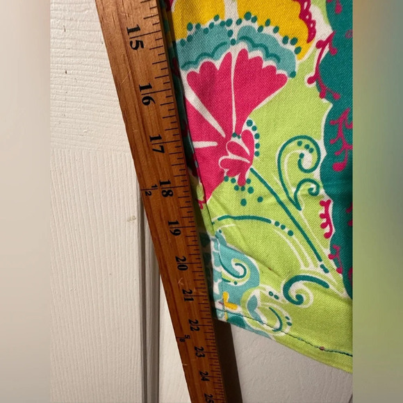 LILLY PULITZER 6 Floral PEACOCK PANTS JEANS Preppy Derby Cropped Southern Belle - Picture 9 of 10